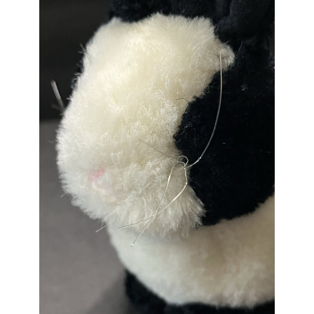 Smoothie By Russ Berrie 6" Black And White Bunny Rabbit Toy Vintage Plush - Picture 3 of 12
